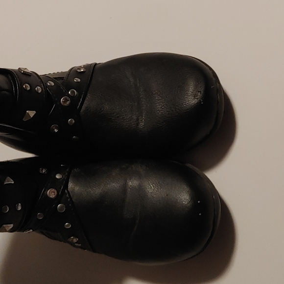 3/$25 BLACK toddler tall cowboy boots zipper and studs size 8 - Picture 5 of 9